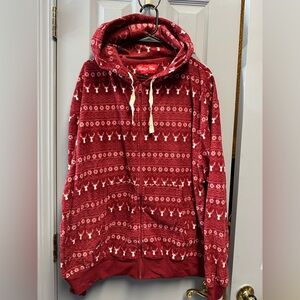 Festive Fun Red Zip-Up Hoodie